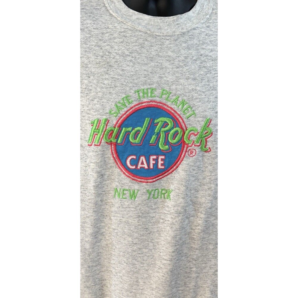 Vtg Santee Sweats 80s USA Made Hard Rock Cafe New York Embroidered Sweatshirt L - Picture 7 of 16